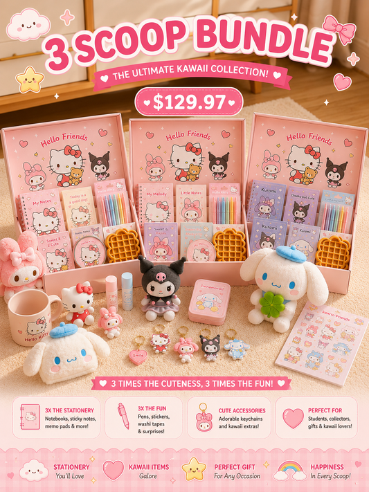 3 Lucky Kawaii Scoop + 2 Free Gifts!